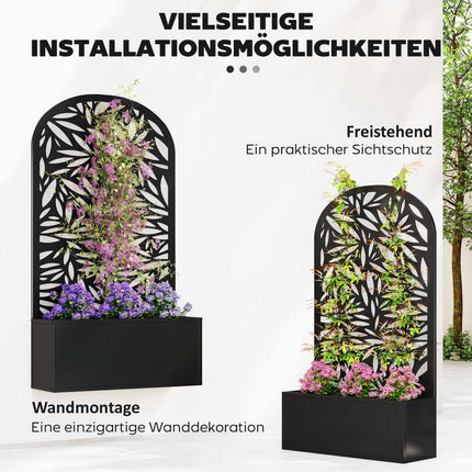 Erhöhtes Metallbeet mit Spalier, Wandmontage oder freistehend