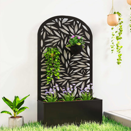 Erhöhtes Metallbeet mit Spalier, Wandmontage oder freistehend