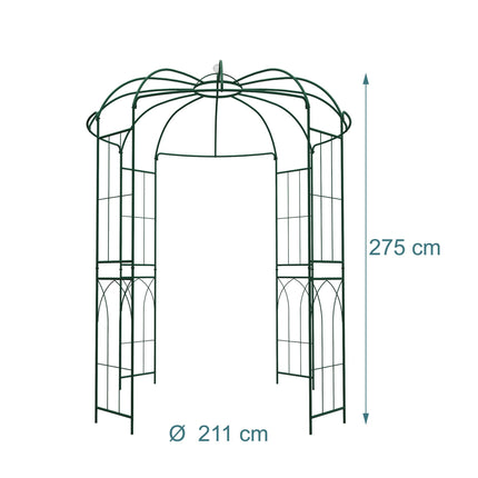 Metallrosenbogen mit Rankgittern – Dunkelgrün