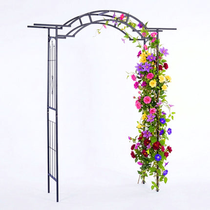 Metal Rose Arch, Black Steel Climbing Plant Support