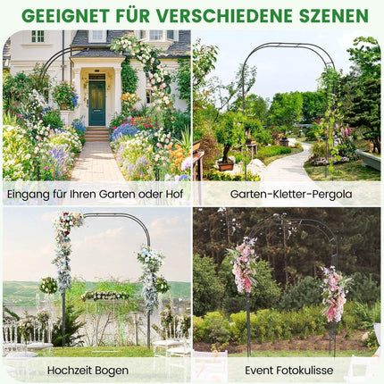 Rosenbogen aus Metall, Rankgitter für Kletterpflanzen, Rankbogen, groß, Dekobogen