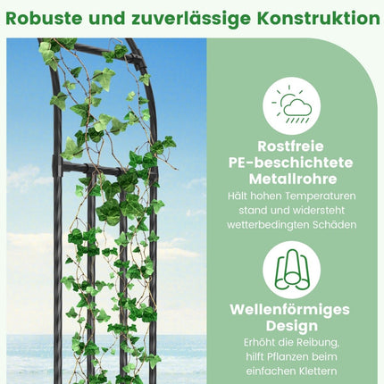Rosenbogen aus Metall, Rankgitter für Kletterpflanzen, Rankbogen, groß, Dekobogen