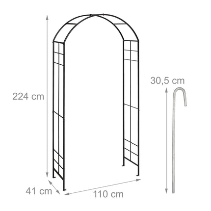 Metal Rose Arch in Black