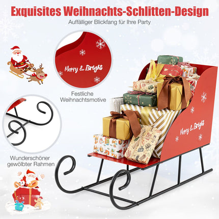 Metall-Weihnachtsschlittenkorb, rot, 74x32x51 cm Aufbewahrung