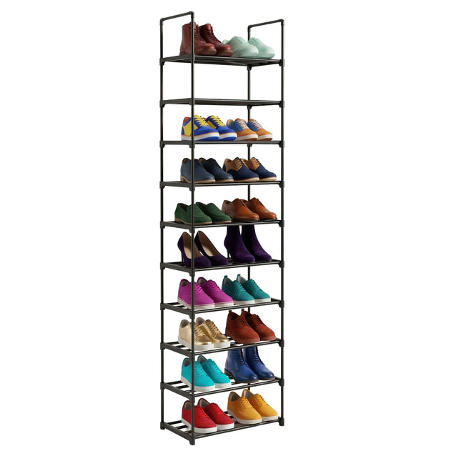 Metal Shoe Rack – Slim, Tool-Free, Adjustable Tiers