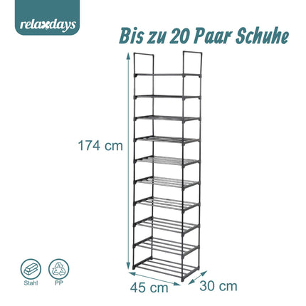Metal Shoe Rack – Slim, Tool-Free, Adjustable Tiers