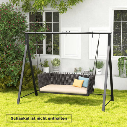 Metallschaukelgestell mit 5 Aufhängeösen, Schwarz, 210x115x175 cm