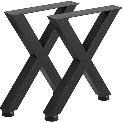 Metal Table Legs, 15.7-Inch, Set of 2, X-Frame, Black