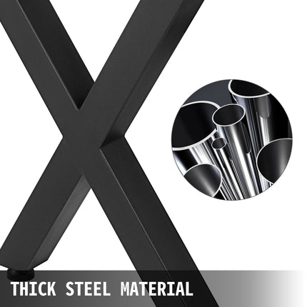 Metal Table Legs, 15.7-Inch, Set of 2, X-Frame, Black