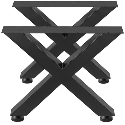 Metal Table Legs, 15.7-Inch, Set of 2, X-Frame, Black