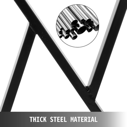 Metal Table Legs, Set of 2, Black Zigzag, 28 Inch