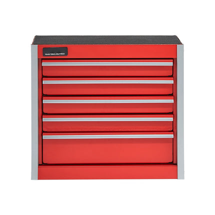 Metal Tool Box, 8.6-Inch 5-Drawer Steel Chest, Red