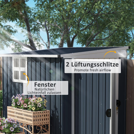 Metallgerätehaus 2,7 m² – wetterfest mit Fenster und Schloss