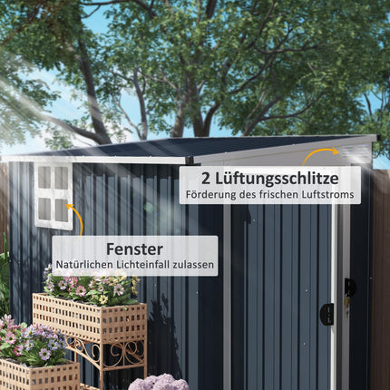 Metallgerätehaus - 2,7 m², Dach, wetterfest