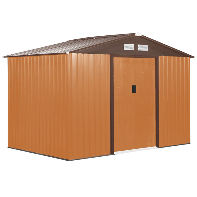 Wetterfester Gartenpavillon aus Metall mit Fundament, gelb