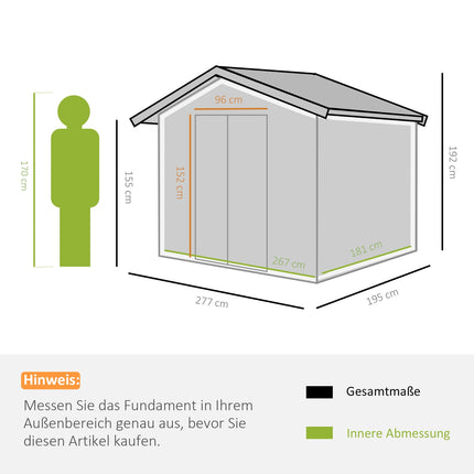 Wetterfester Gartenpavillon aus Metall mit Fundament, gelb