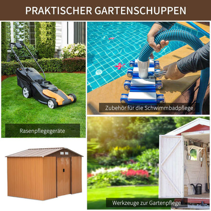 Wetterfester Gartenpavillon aus Metall mit Fundament, gelb