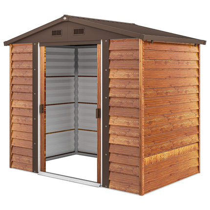 Metallgerätehaus mit Satteldach, Holzoptik, 3 m²