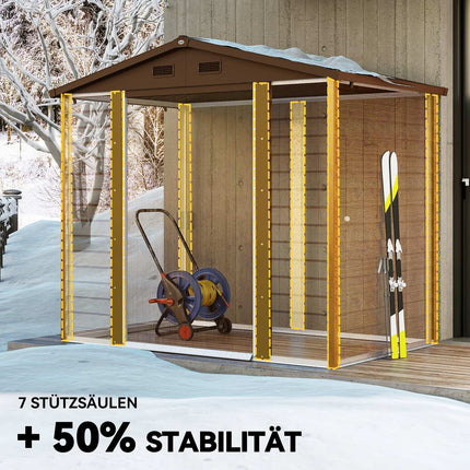 Metallgerätehaus mit Satteldach, Holzoptik, 3 m²