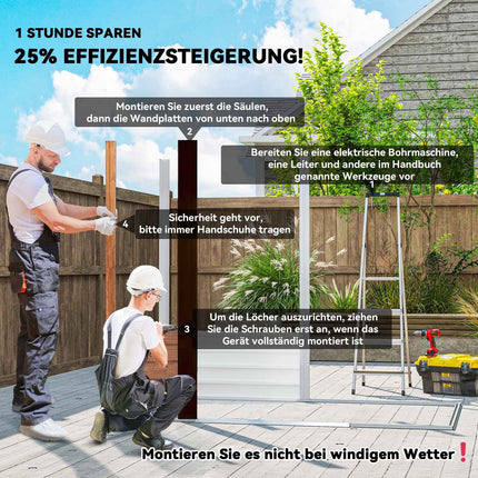 Metallgerätehaus mit Satteldach, Holzoptik, 3 m²