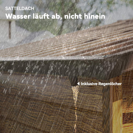 Metallgerätehaus mit Satteldach, Holzoptik, 3 m²