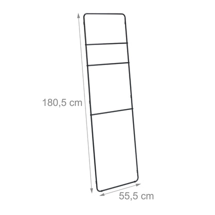 Metal Towel Ladder Rack, 3 Rungs, Black