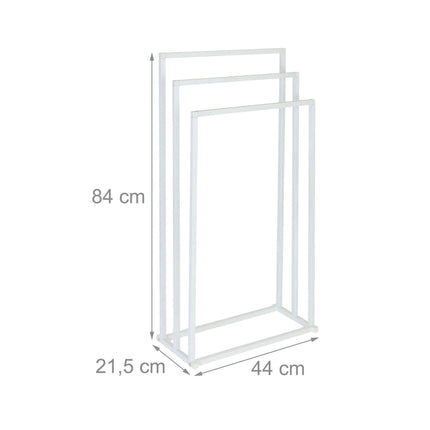 Metal Towel Stand, 3-Bar, Freestanding Design
