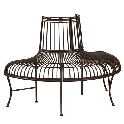 Halbkreisförmige Metall-Baumbank für 37 cm Holzscheite, 135 x 70 x 85 cm
