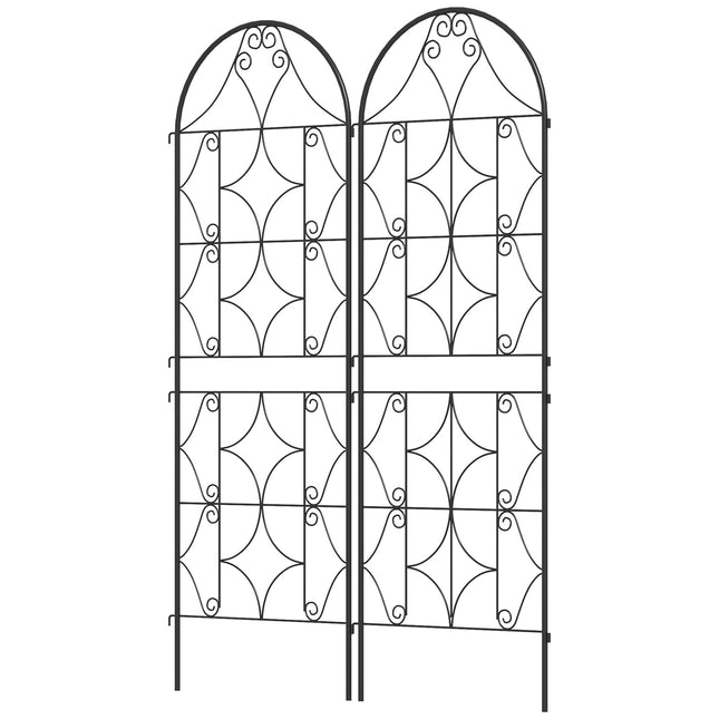 Rankgitter-Set für Kletterpflanzen, aus schwarzem Edelstahl, 50x150 cm
