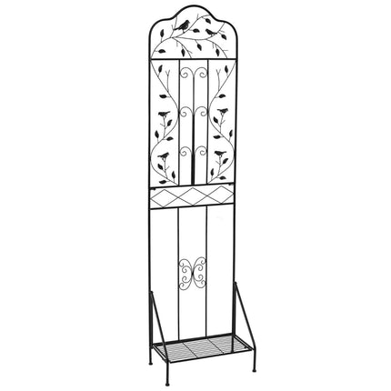 Metal Trellis for Climbing Plants with Folding Shelf