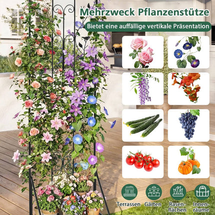 Metal Trellis for Climbing Plants with Folding Shelf