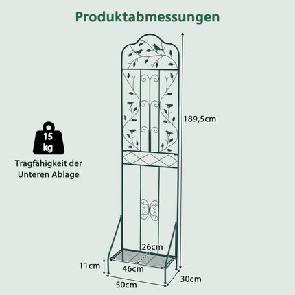Metal Trellis with Foldable Shelf for Climbing Plants