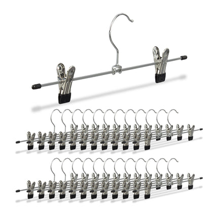 Metal Trouser Hangers, 25-Pack, Adjustable Clips