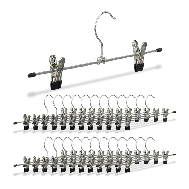 Metal Trouser Hangers, 25-Pack, Adjustable Clips
