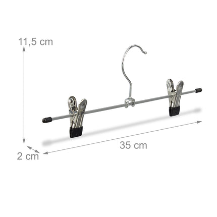Metal Trouser Hangers, 25-Pack, Adjustable Clips