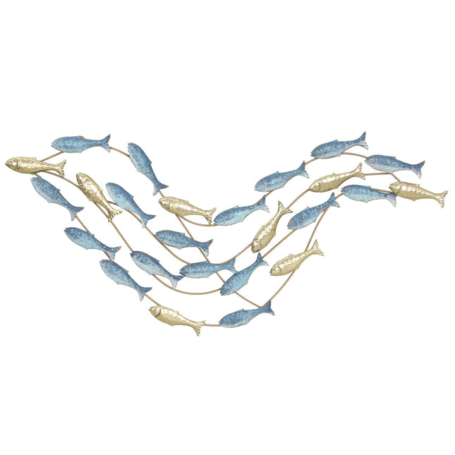 Wandkunst aus Metall, Fisch-Design, rostbeständig, hellblau