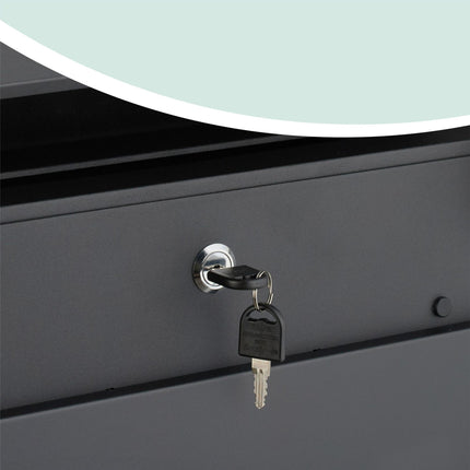 Metall-Wandbriefkasten mit Zeitungsfach