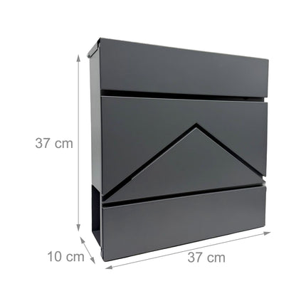 Metall-Wandbriefkasten mit Zeitungsfach