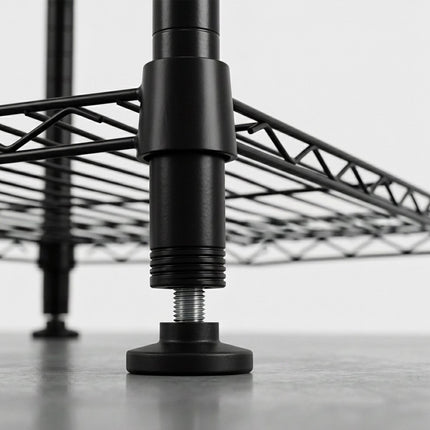 Metal Wire Shelving Unit with 3 Tiers and Levelling Feet, Black, 84 cm