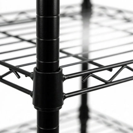 Metal Wire Shelving Unit with 4 Tiers and Levelling Feet, Black, 120 cm
