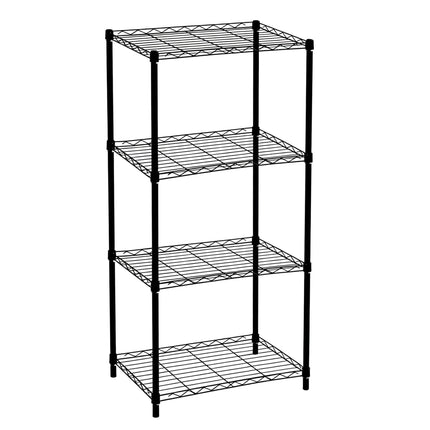 Metal Wire Shelving Unit with 4 Tiers and Levelling Feet, Black, 120 cm