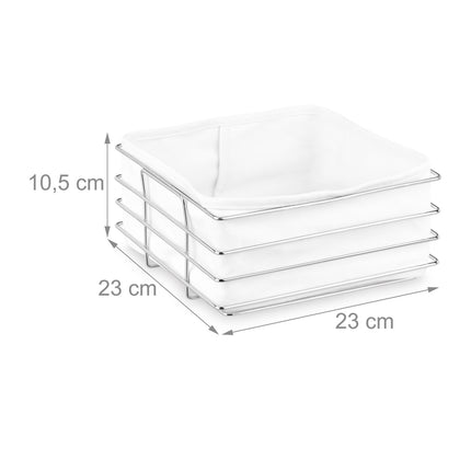 Metal bread basket with fabric cover