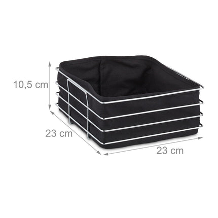 Metal bread basket with fabric cover