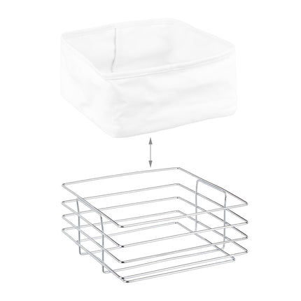 Metal bread basket with fabric cover