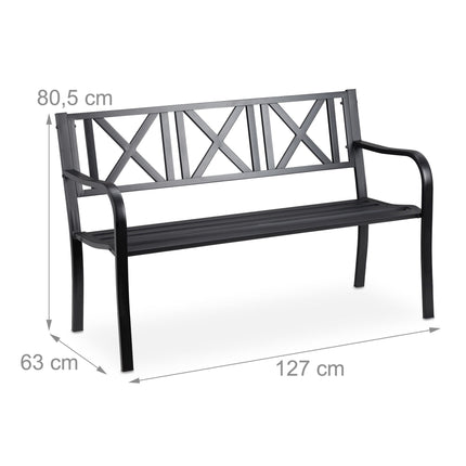 Metal garden bench