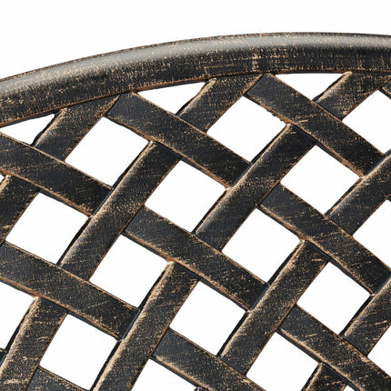 Gartenbank aus Metall in Schwarz und Bronze