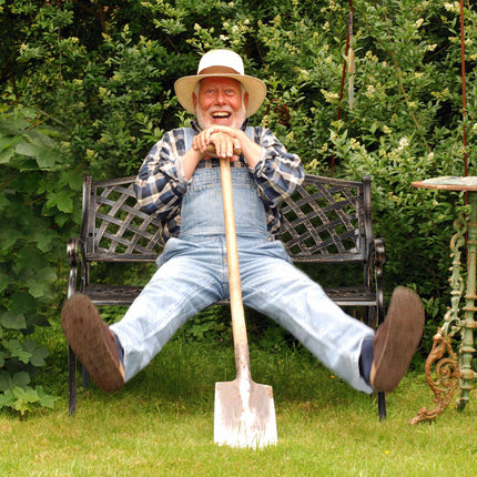 Gartenbank aus Metall in Schwarz und Bronze