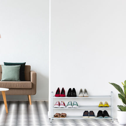 Étagère à chaussures en métal pour 12 paires de chaussures