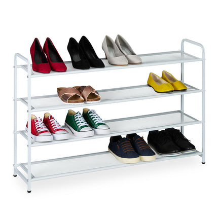 Étagère à chaussures en métal pour 16 paires de chaussures