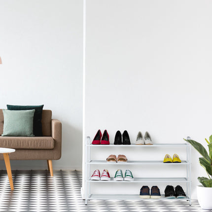 Étagère à chaussures en métal pour 16 paires de chaussures
